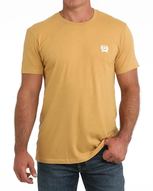 CINCH MENS YELLOW WESTERN HERITAGE T-SHIRT