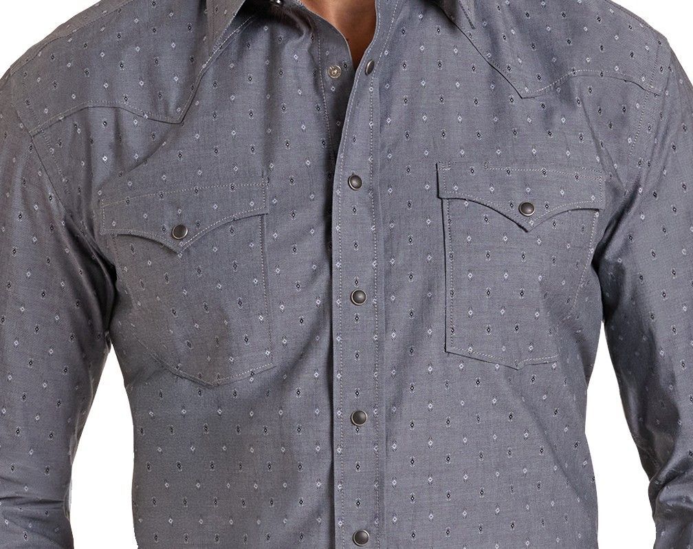 Panhandle Slim Men's Black Tonal Dobby Snap Western Shirt