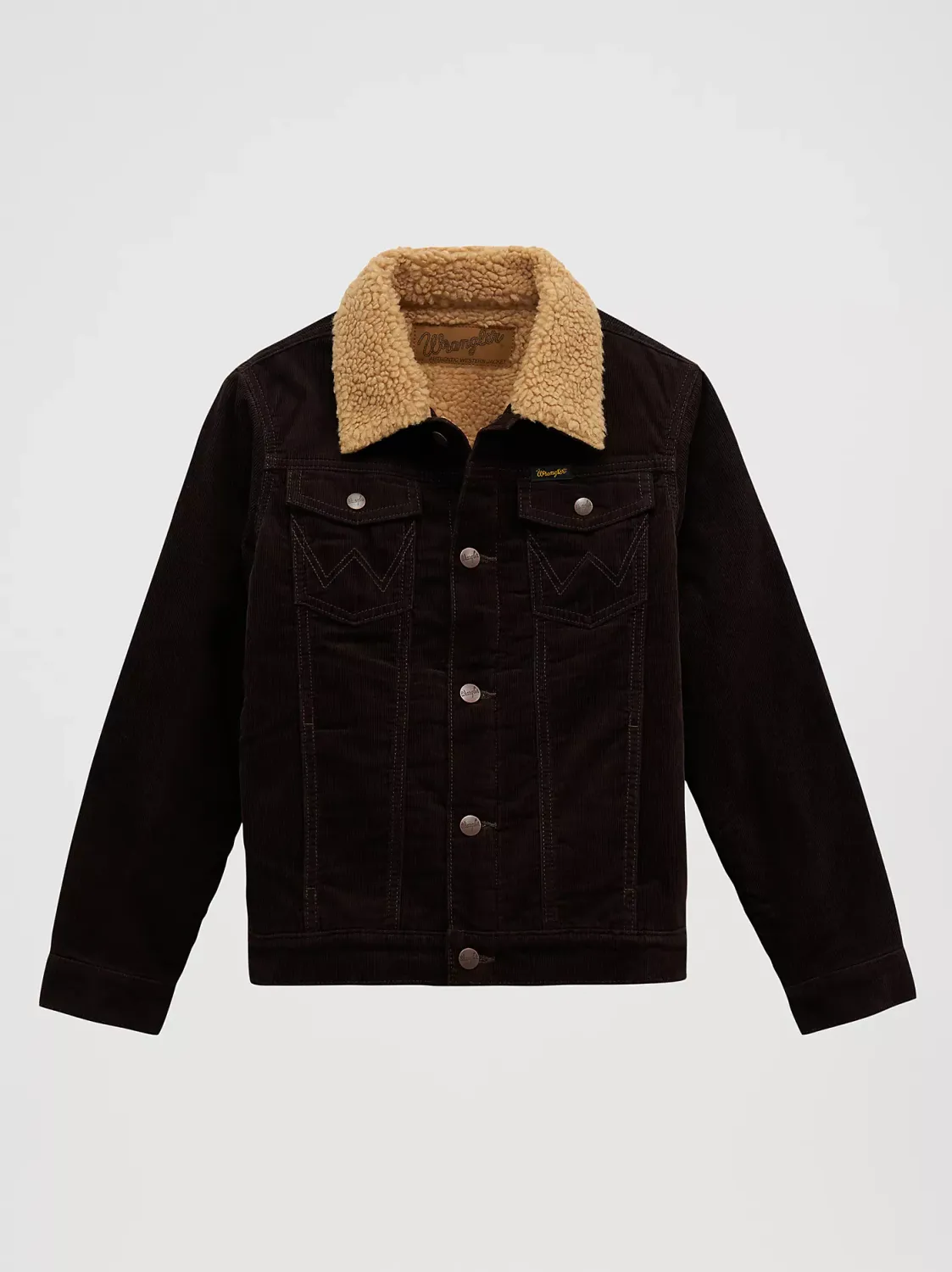 Wrangler Boy's Sherpa Lined Corduroy Jacket- Coffee