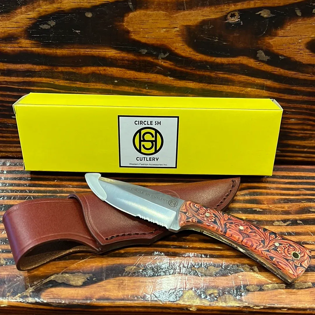 Circle SH Knife Straight Blade With Leather Sheath