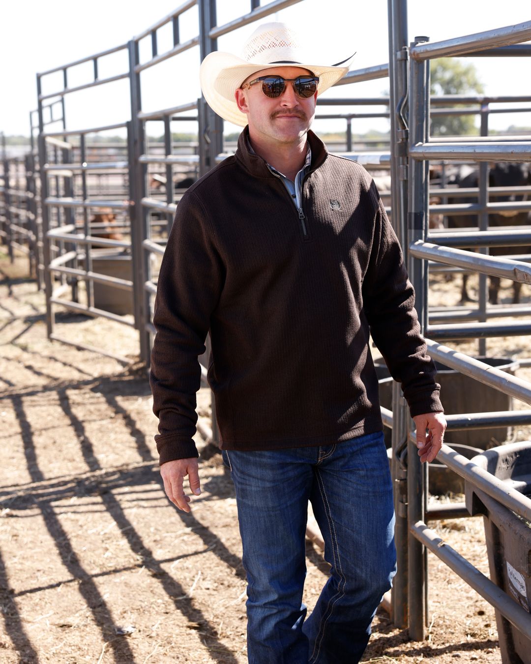 Cinch MENS 1/4 ZIP - BRN