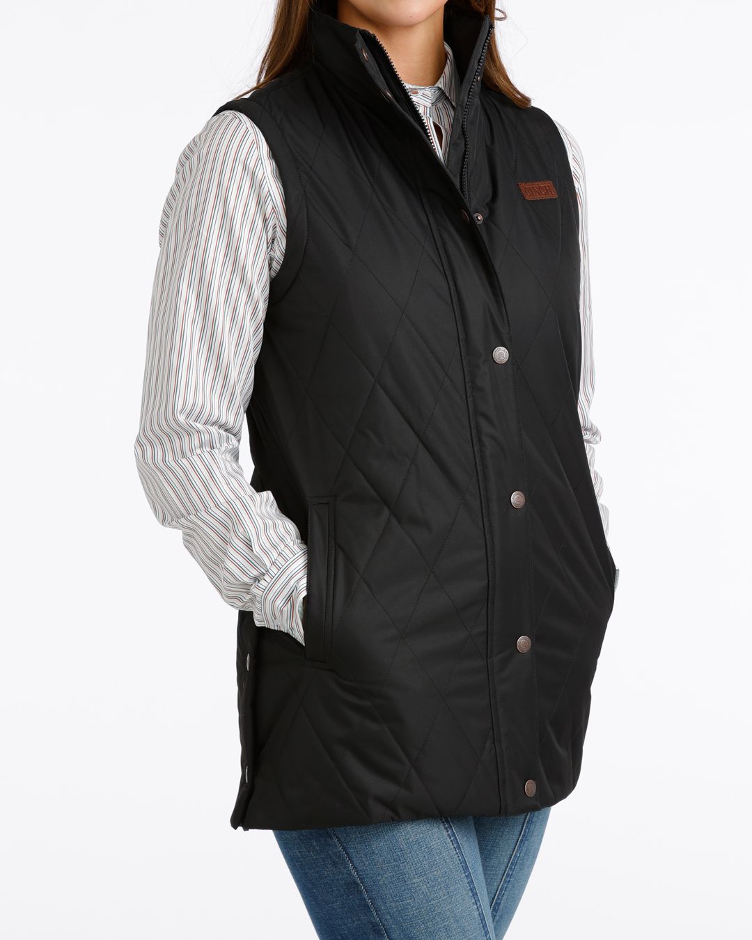 CINCH WOMENS BARN VEST- BLACK