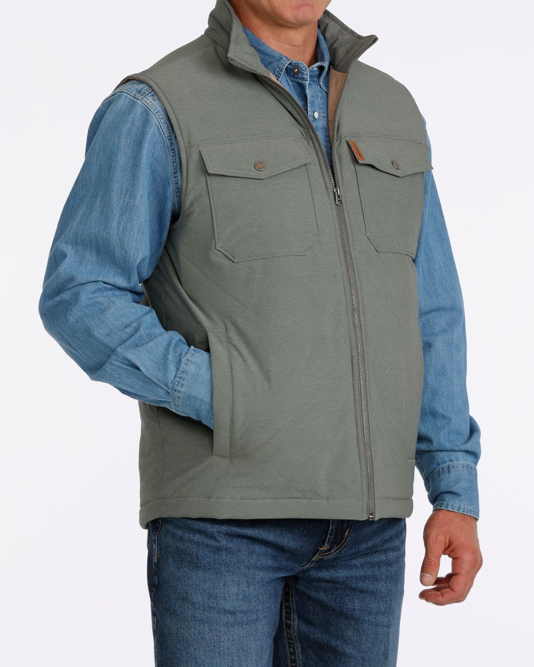 CINCH MENS CC QUILTED VEST- GREECINN