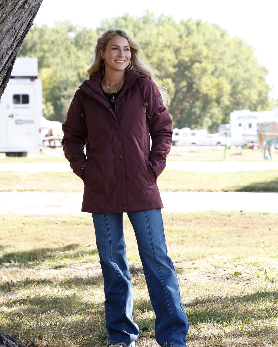 CINCH WOMENS BARNCOAT- PURPLE