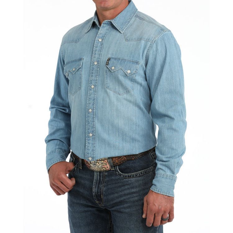 Cinch Men’s Denim Long Sleeve Shirt