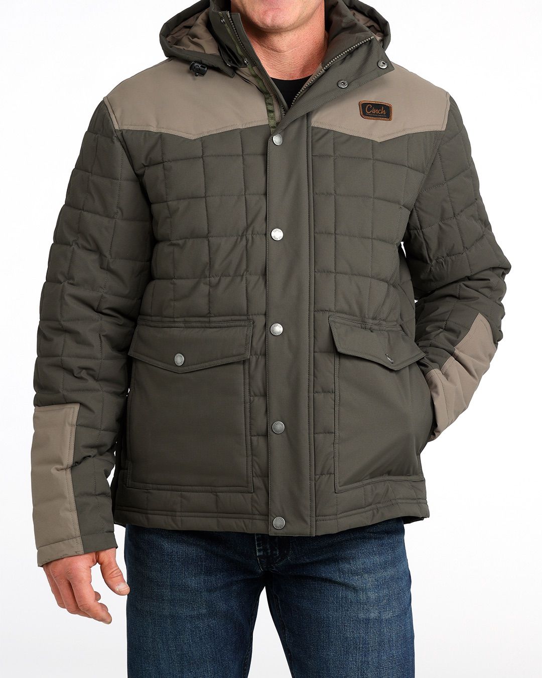 CINCH MENS QUILTED BARN COAT - GRN
