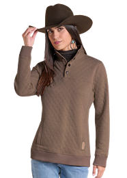 PANHANDLE  QUILTED KNIT PULLOVER