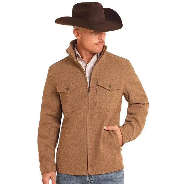Powder River Outfitters Men's Heather Camel Wool Coat