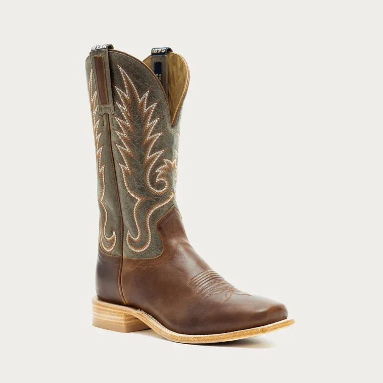 Hyer Men's Kincaid Broad Square Toe Cowboy Boot- Rich Aged Saddle