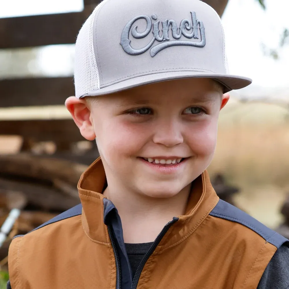 Cinch Youth Embroidered Gray Cap
