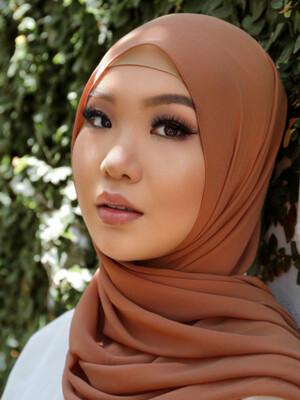 Premium Chiffon Hijab - Rust