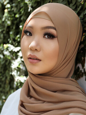 Premium Chiffon Hijab - Teak