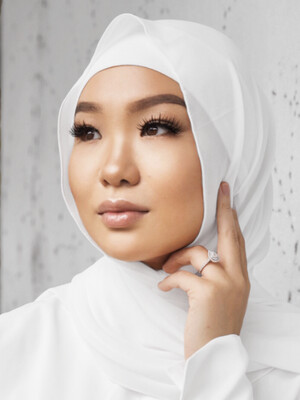 Premium Chiffon Hijab - White