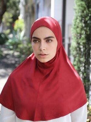Slip on Hijab - Barn Red (J)