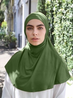 Slip on Hijab - Military green (J)
