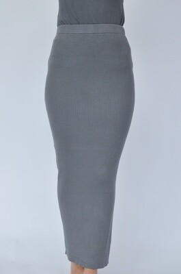 Ribbed Skirt - Charcoal