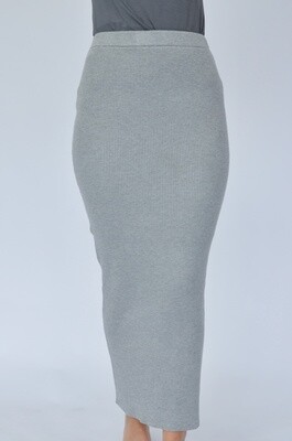 Ribbed Skirt - Light Grey