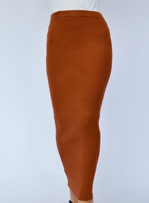 Ribbed Skirt - Rust