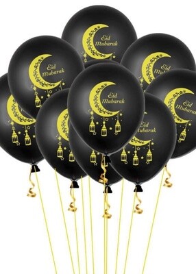 Eid Mubarak black balloons