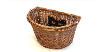 BASKET FRONT WICKER D SHAPE WITH HANDLE