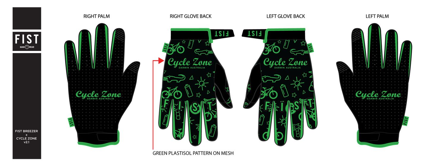 CYCLE ZONE CUSTOM GLOVES- FIST BREEZER
