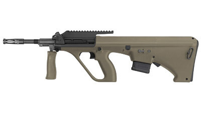 Steyr Arms, AUG A3 M1 NATO, Semi-Automatic Rifle, Bullpup, 223 Remington/556NATO, 20&quot; Barrel, Matte Finish, Mud, Right Hand, 1 Magazine, 10 Rounds, California Compliant Fin Grip, No Vertical Fore Grip