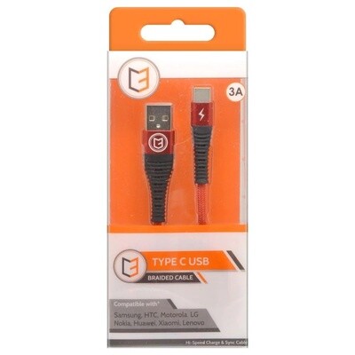 C3 Type C USB Braided Cable 1M