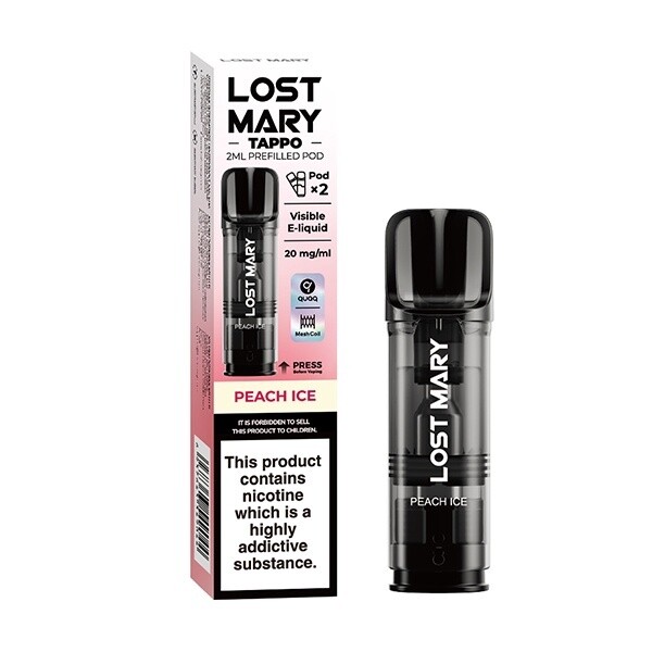 Lost Mary Tappo Prefilled Pod (2 pack), Flavour: Peach Ice