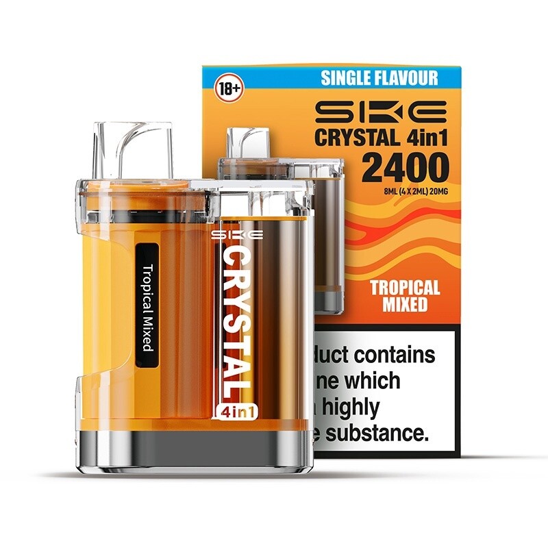 SKE Crystal 4in1 2400 Pod Kit, Flavour: Tropical Mixed (Single Flavour)