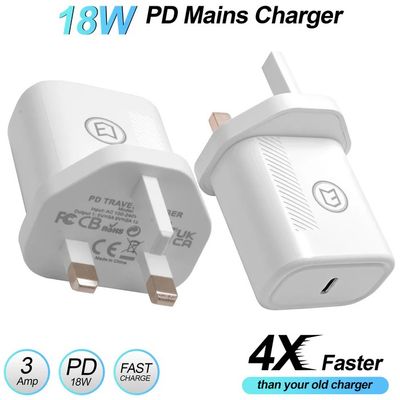 C3 PD Mains Charger 3Amp 18W USB