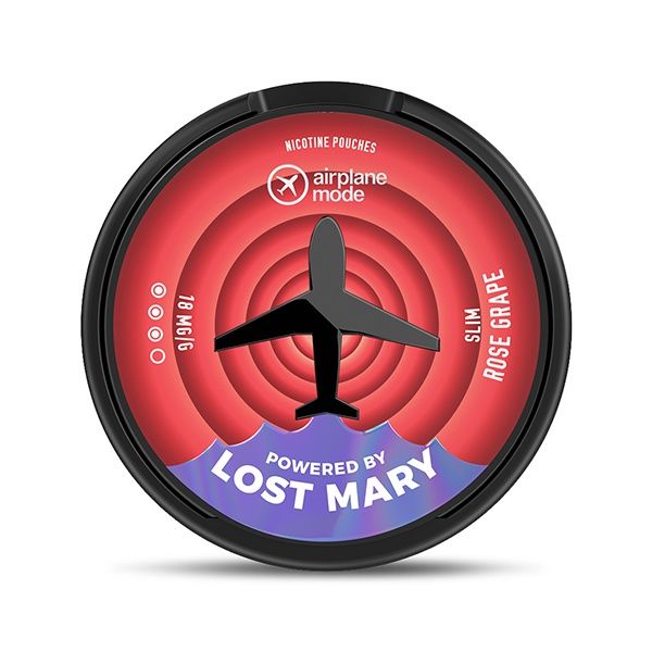 Airplane Mode Nicotine Pouches by Lost Mary, Flavour: Rose Grape, Nic Strength: 18mg/g