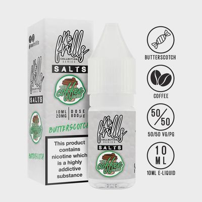 No Frills Salts Butterscotch The Coffee Shop 10ml