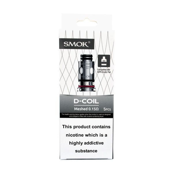 Smok D-Coil Series (5 Pack) [LW2], Ohm: 0.15Ω Single Meshed (55-65w)