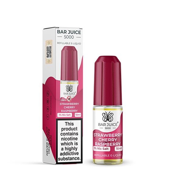 Bar Juice 5000 Strawberry Cherry Raspberry Nic Salt 10ml, Nicotine Strength: 10mg