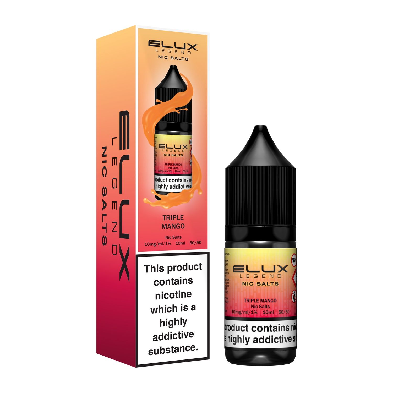 Elux Legends Nic salts Triple Mango 10ml, Nicotine Strength: 10mg