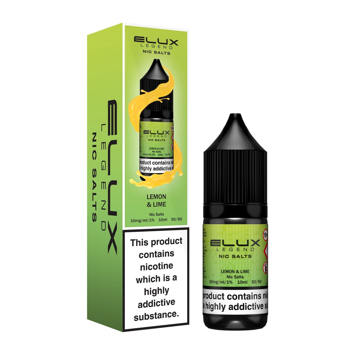 Elux Legends Nic salts Lemon &amp; Lime 10ml, Nicotine Strength: 10mg