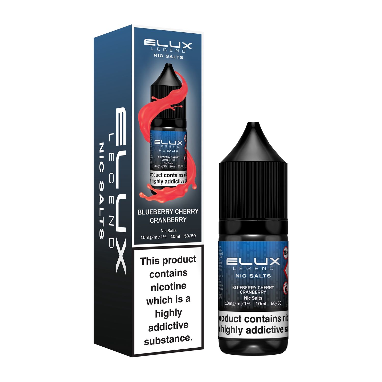 Elux Legends Nic salts Blueberry Cherry Cranberry 10ml, Nicotine Strength: 10mg