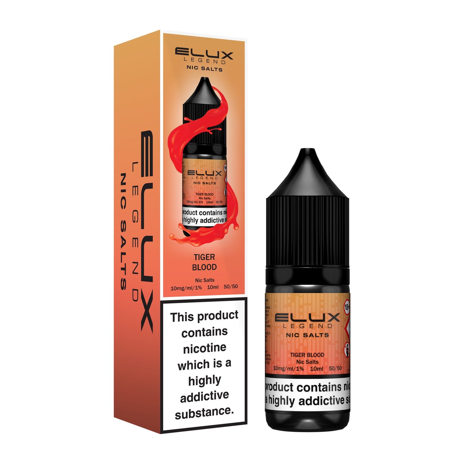 Elux Legends Nic salts Tiger Blood 10ml, Nicotine Strength: 10mg