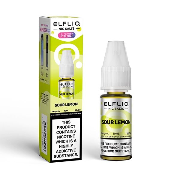 Elfliq Sour Lemon (Lemon Sherbet) 10ml, Nicotine Strength: 10mg