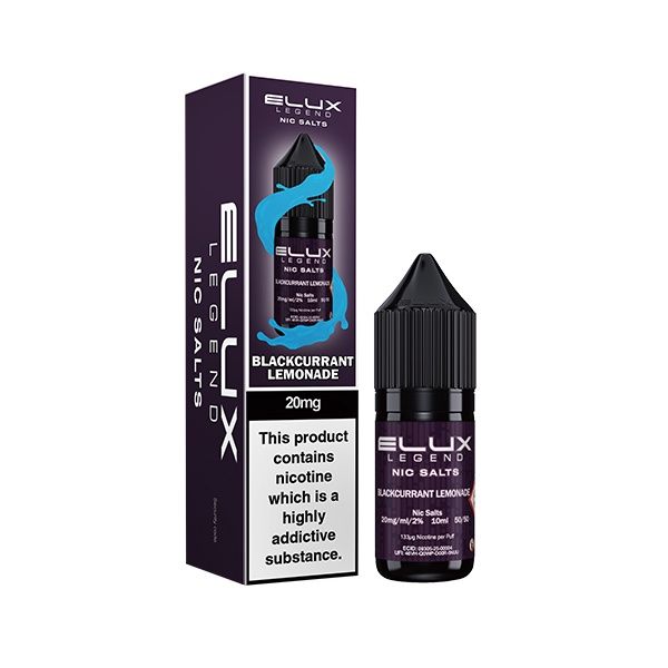Elux Legends Nic Salts Blackcurrant Lemonade 10ml, Nicotine Strength: 10mg