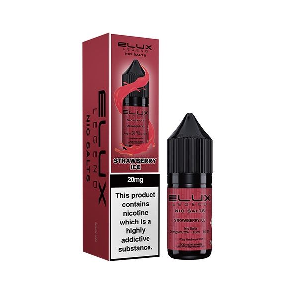 Elux Legends Nic Salts Strawberry Ice 10ml, Nicotine Strength: 10mg