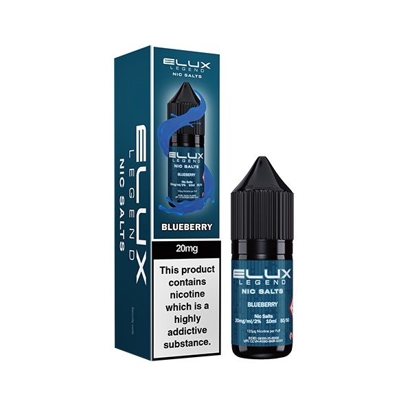 Elux Legends Nic Salts Blueberry 10ml, Nicotine Strength: 10mg
