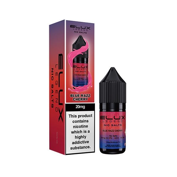 Elux Legends Nic Salts Blue Razz Cherry 10ml, Nicotine Strength: 10mg