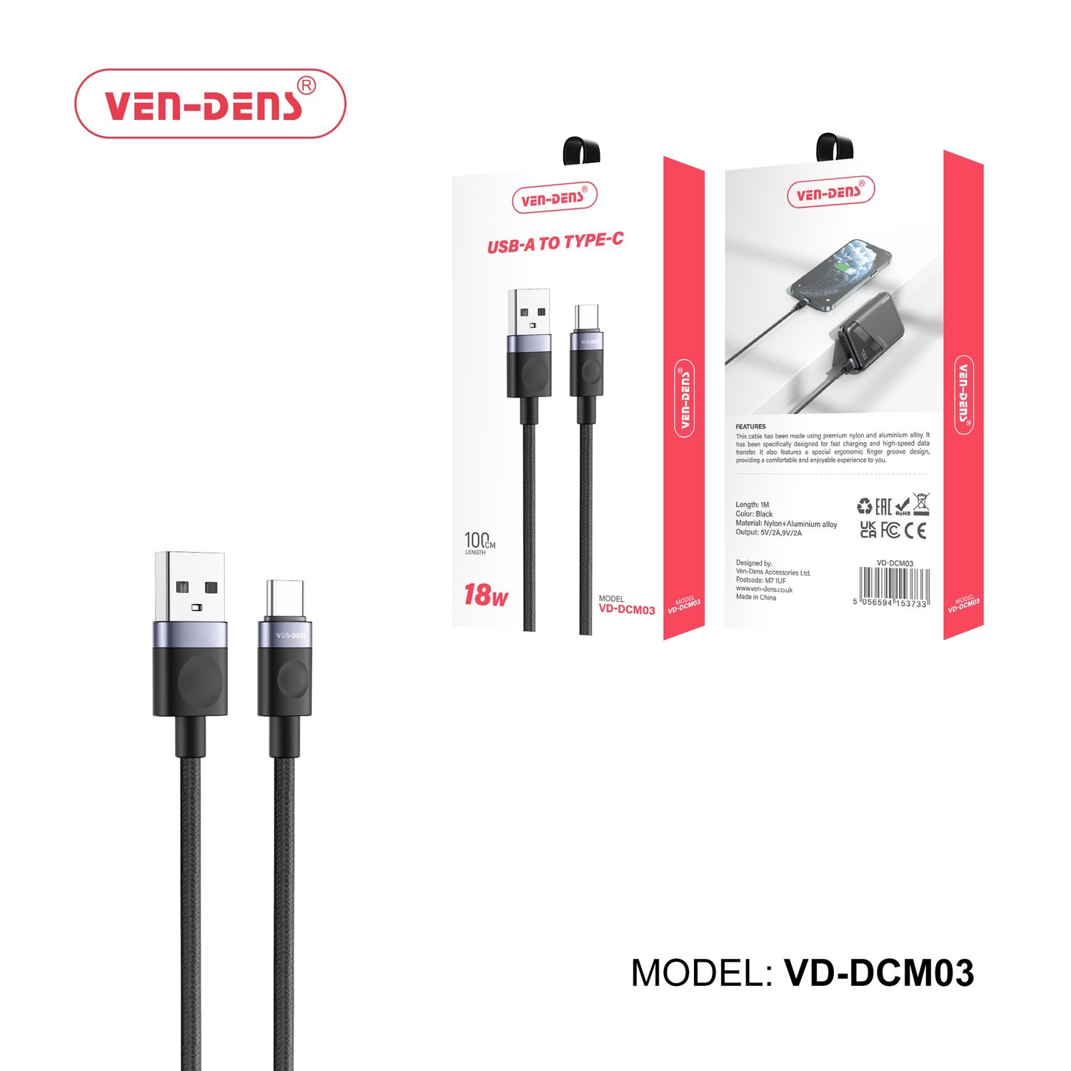 USB-A to TYPE-C Cable 1m