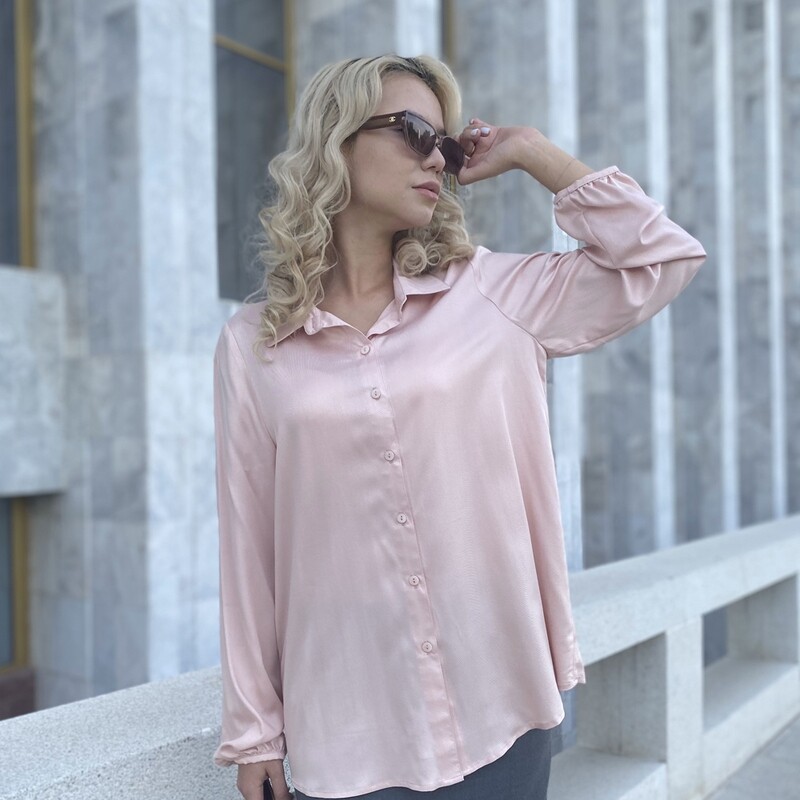 Блузка "Стелла", светло-розовая, вискозный шёлк
