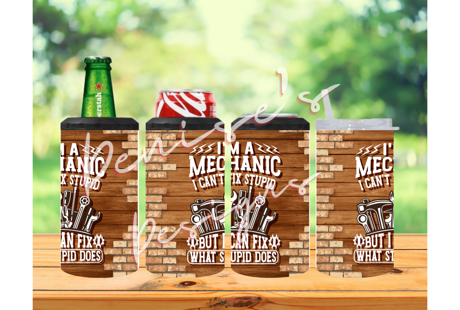 4 in 1 Can Cooler - Mechanic Can&#39;t Fix Stupid