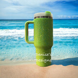 40oz. Bling Wrapped Tumbler- Bright Green