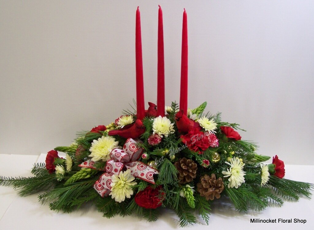 Traditional Triple Candle Centerpiece