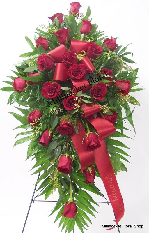 Exquisite Roses Easel Spray (Must call to order)