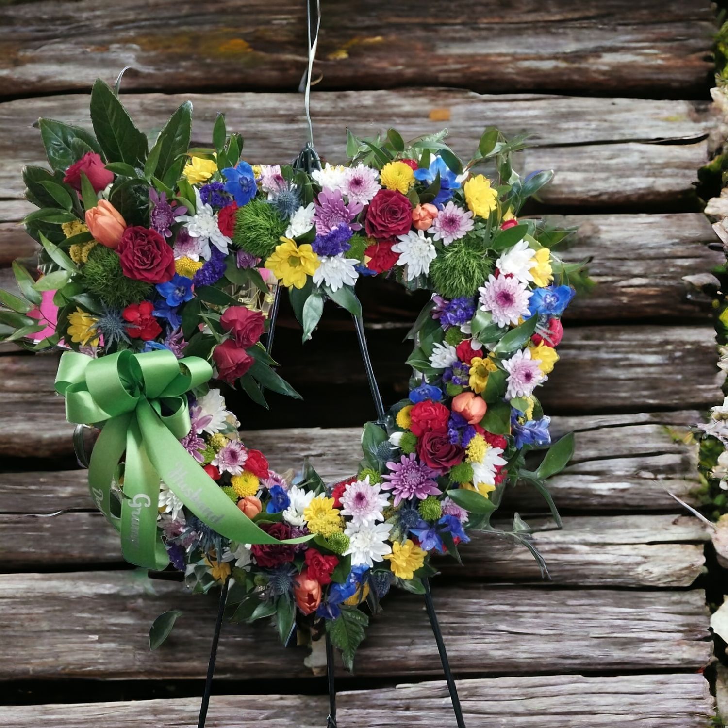 Large Multi Flower Open Heart